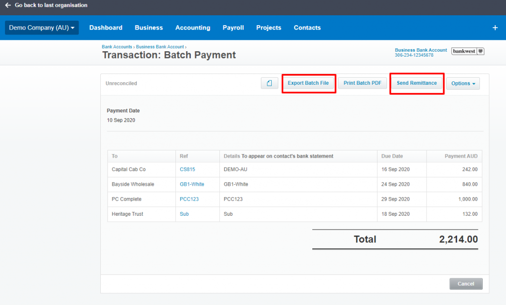 Saving time with batch deposits and payments Home Australia MYOB